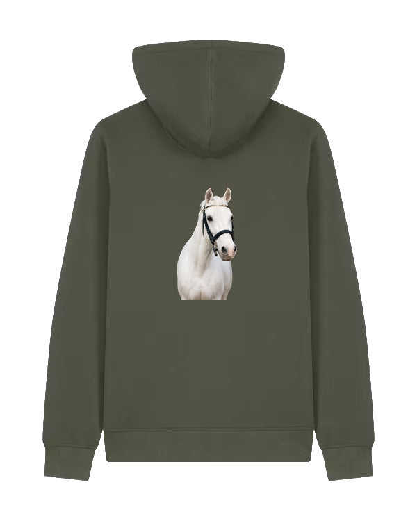 Custom-Made Equine Full-Zip Hoodie — Personalised Horse Outline