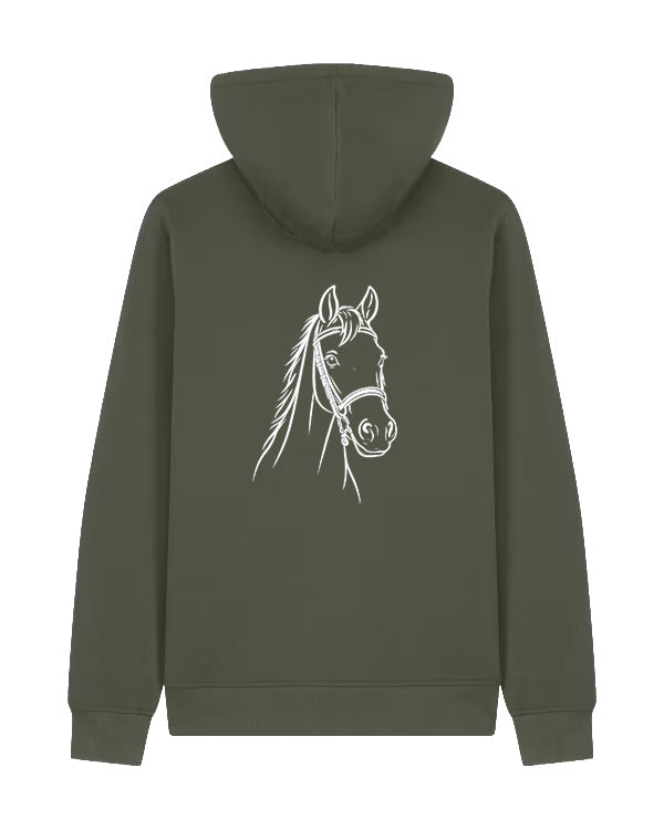 Custom-Made Equine Full-Zip Hoodie — Personalised Horse Outline