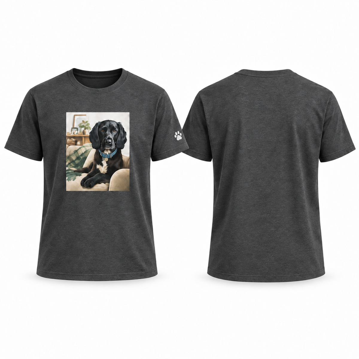 Custom-Made Pet Portrait T-Shirt — Back Portrait ONLY