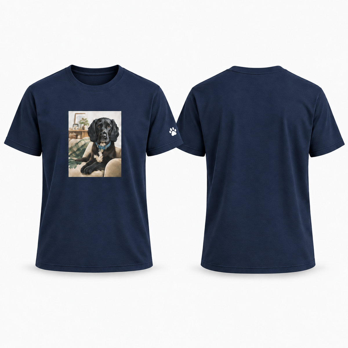 Custom-Made Pet Portrait T-Shirt — Back Portrait ONLY