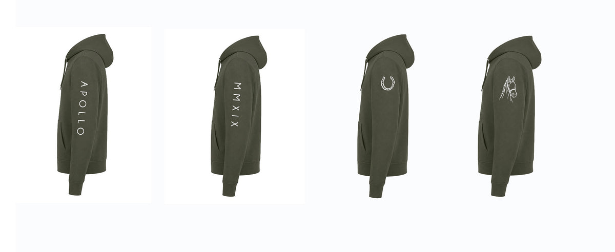 Custom-Made Equine Full-Zip Hoodie — Personalised Horse Outline