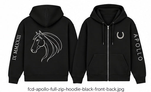 Custom-Made Equine Full-Zip Hoodie — Personalised Horse Outline