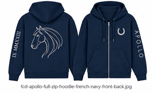 Custom-Made Equine Full-Zip Hoodie — Personalised Horse Outline