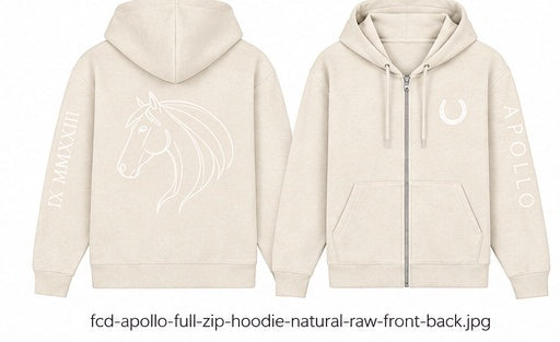 Custom-Made Equine Full-Zip Hoodie — Personalised Horse Outline