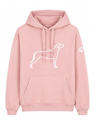 Custom-Made WALKING THE DOG Oversized Hoodie — Front & Back | Paw Print Option