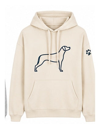 Custom-Made WALKING THE DOG Oversized Hoodie — Front & Back | Paw Print Option