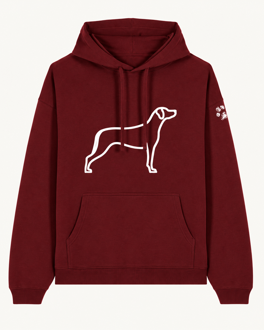 Custom-Made WALKING THE DOG Oversized Hoodie — Front & Back | Paw Print Option
