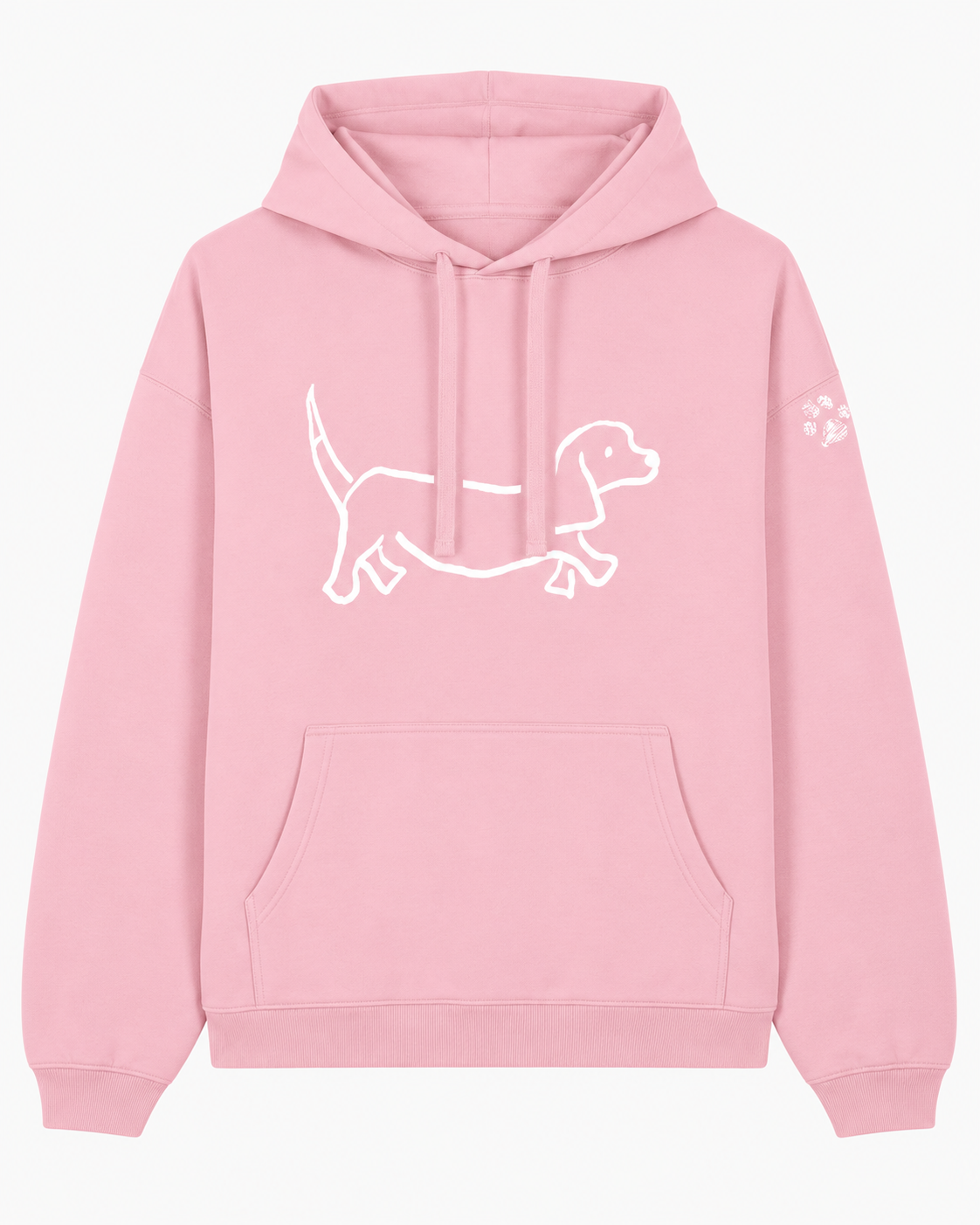 Ready To Wear WALKING THE DOG Oversized Hoodie — Front & Back | Paw Print Option