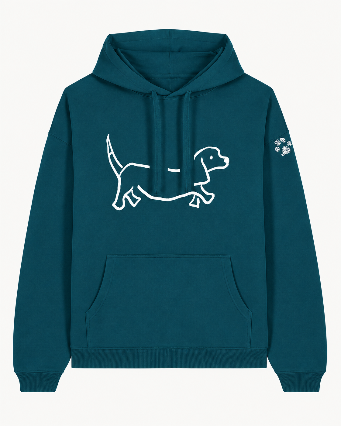 Ready To Wear WALKING THE DOG Oversized Hoodie — Front & Back | Paw Print Option
