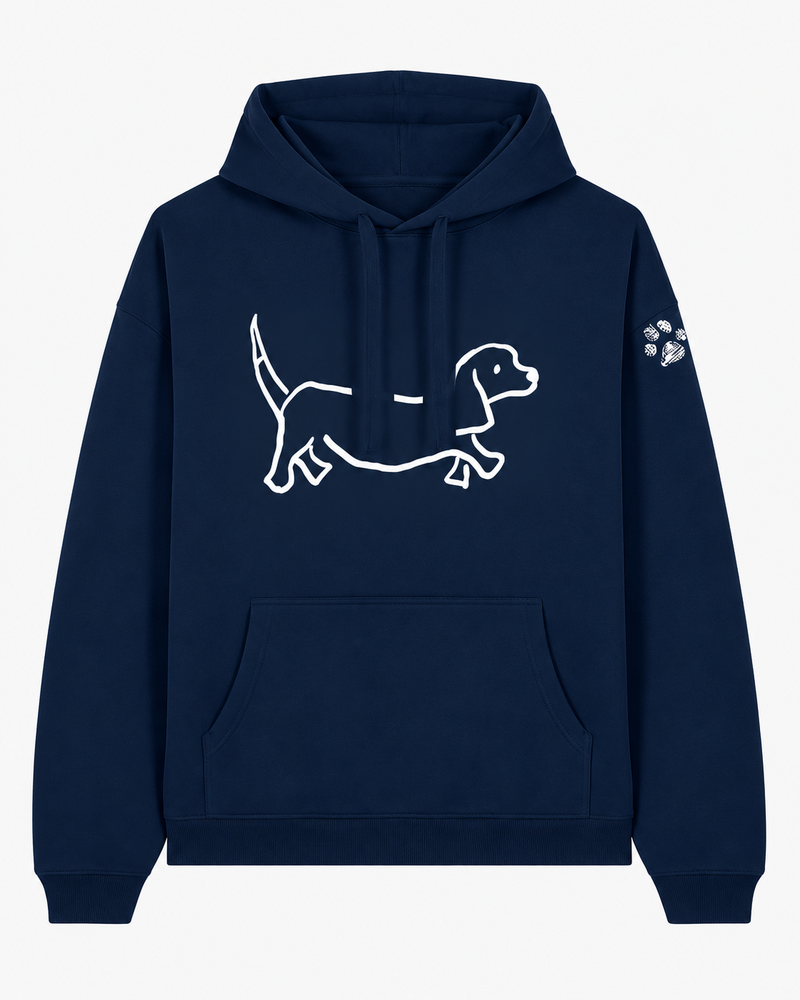 Ready To Wear WALKING THE DOG Oversized Hoodie — Front & Back | Paw Print Option