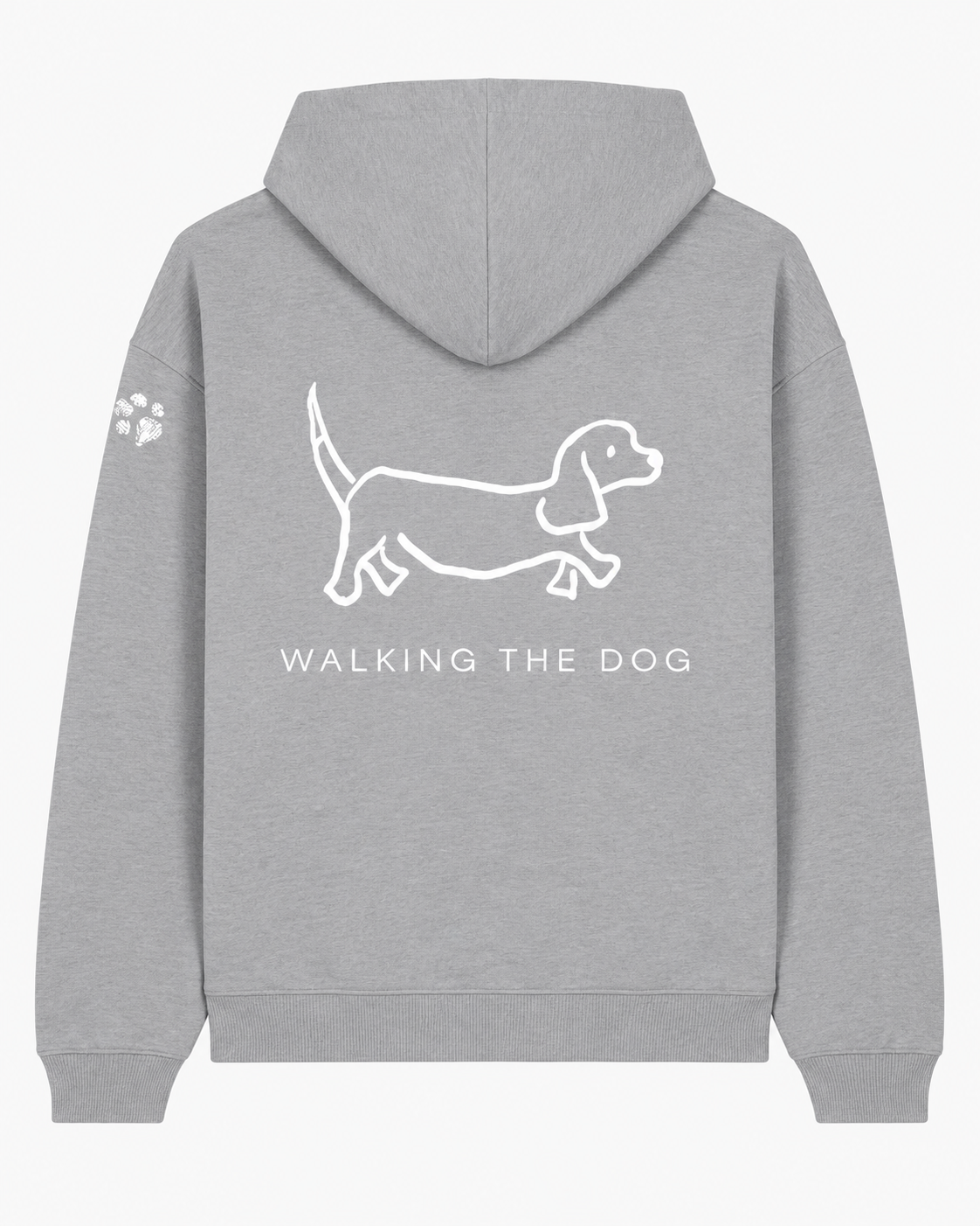 Ready To Wear WALKING THE DOG Oversized Hoodie — Front & Back | Paw Print Option