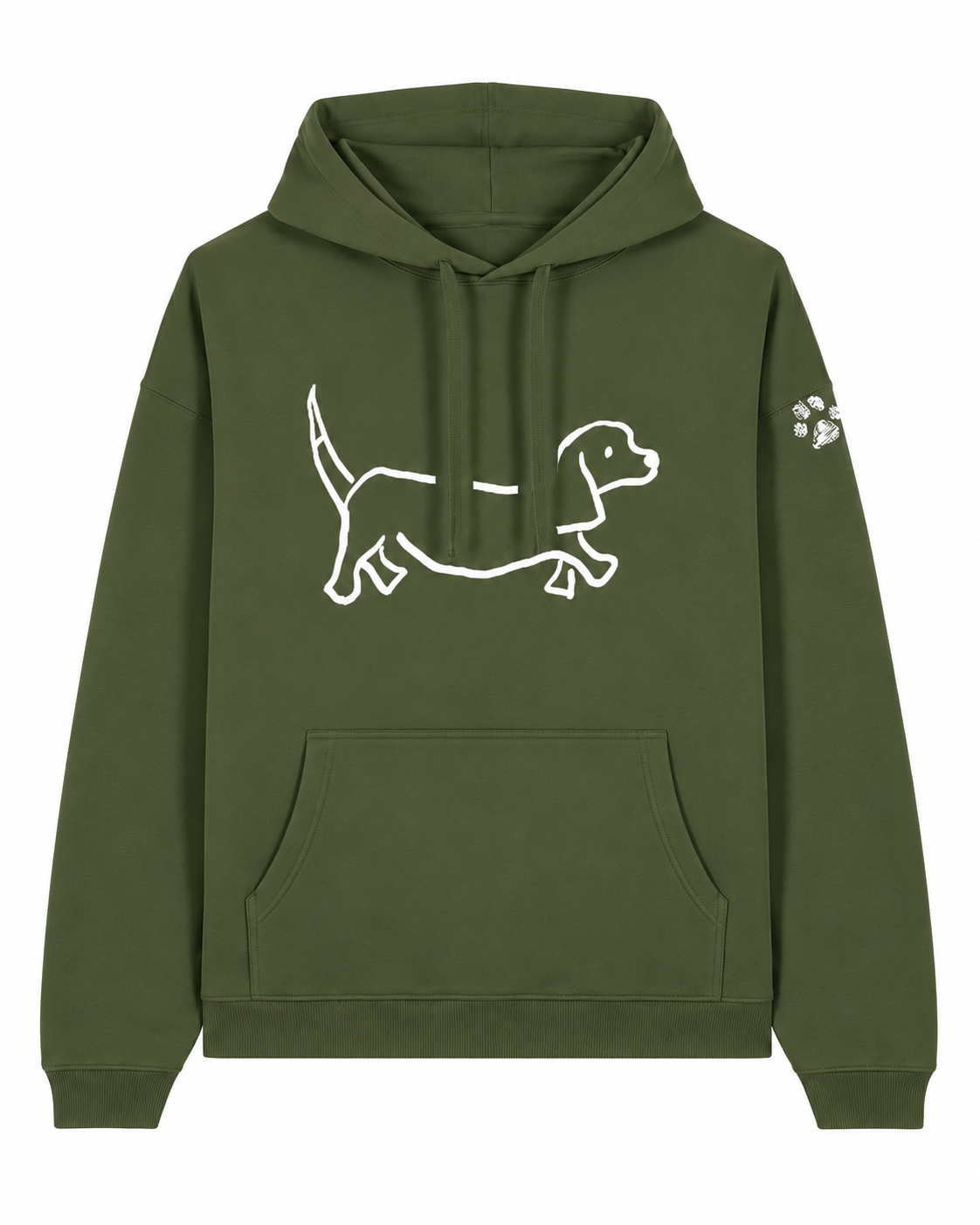 Ready To Wear WALKING THE DOG Oversized Hoodie — Front & Back | Paw Print Option