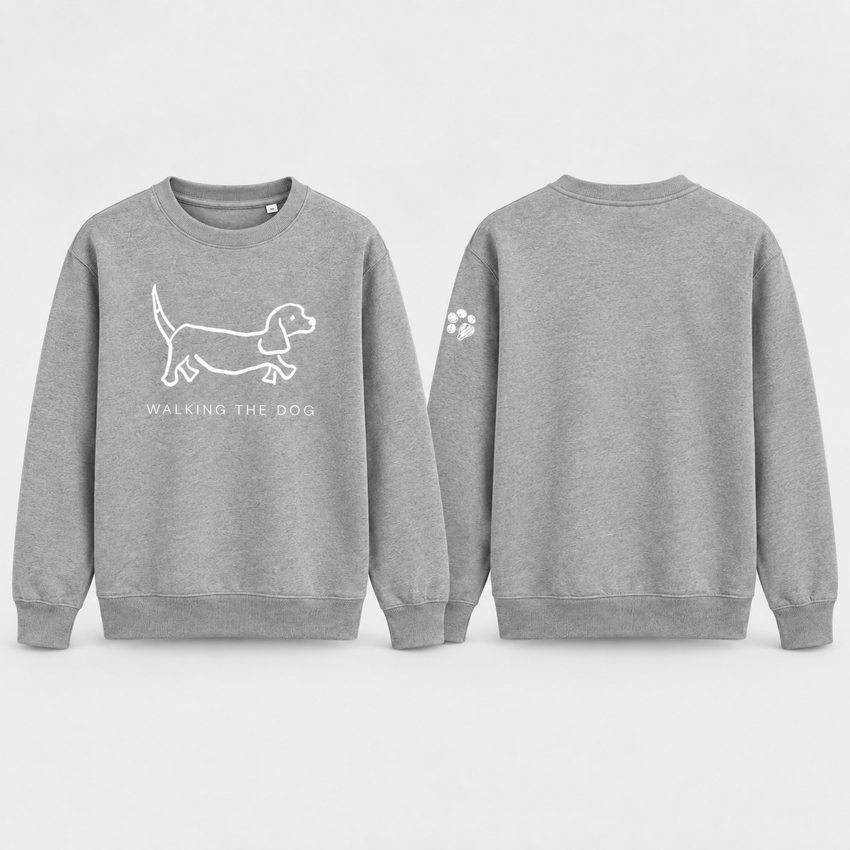 CUSTOMISED WALKING THE DOG CREW A4 Image (Front) & Paw (sleeve)