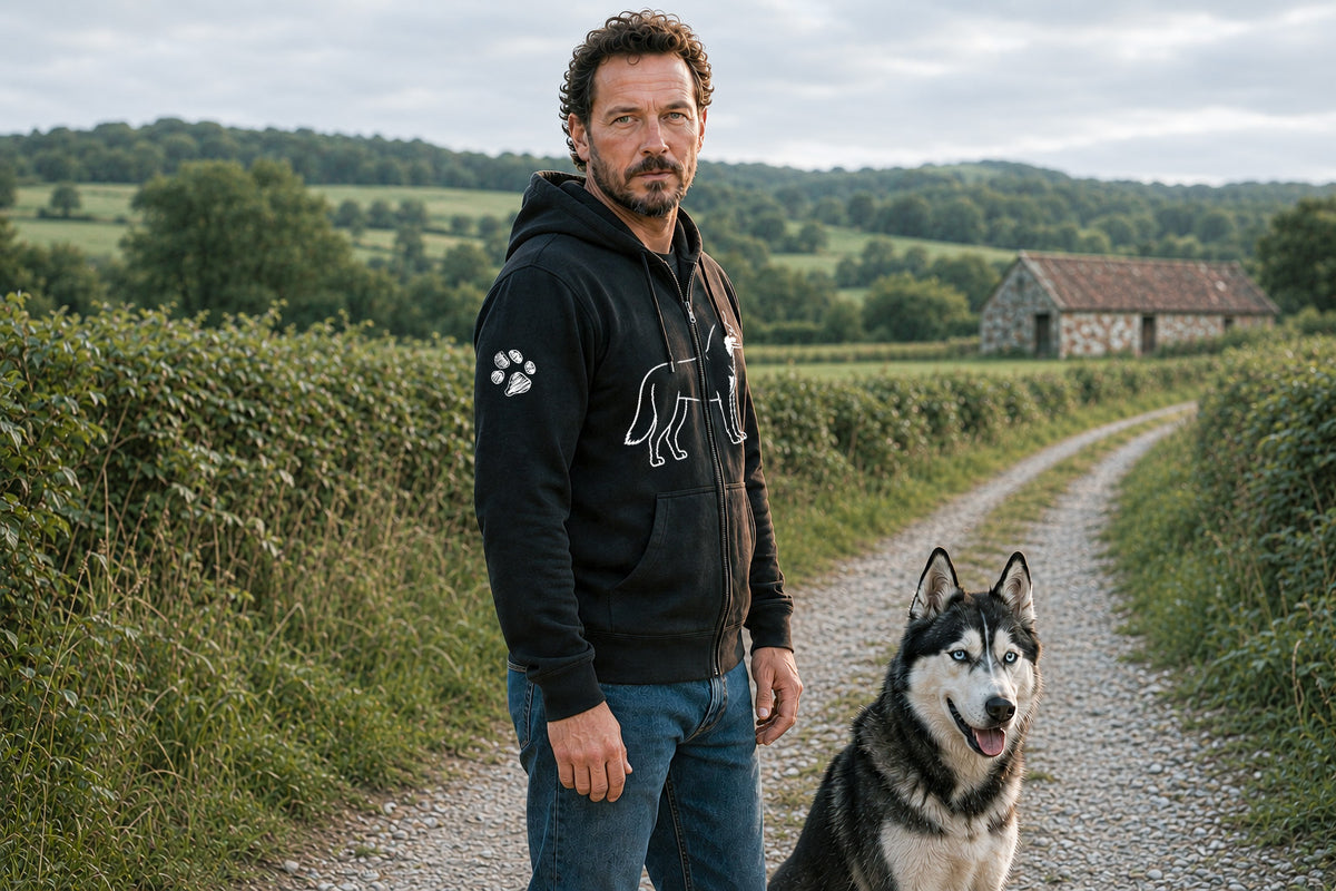 Custom-Made WALKING THE DOG Full-Zip Hoodie | A4 Front & Back + Paw Sleeve image 11