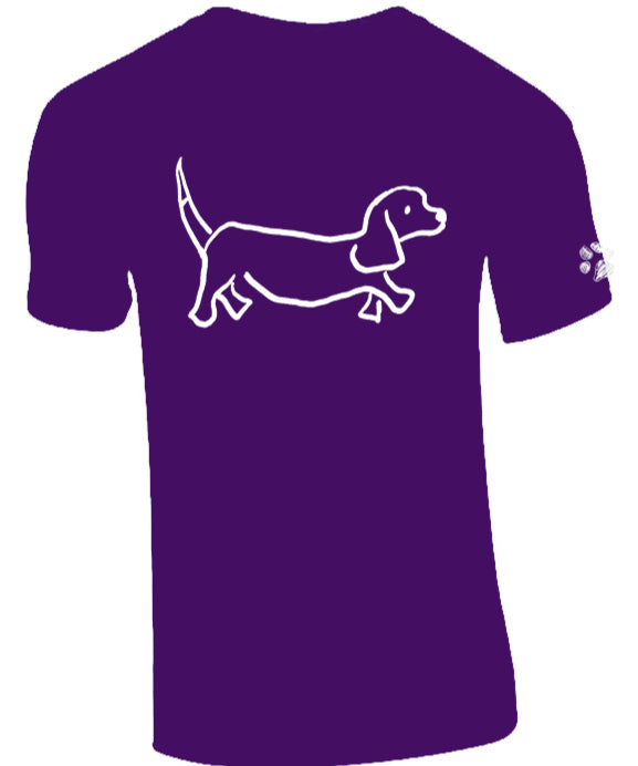 CUSTOMISED WALKING THE DOG TSHIRT A4 Image (Front) & PAW PRINT sleeve image 2