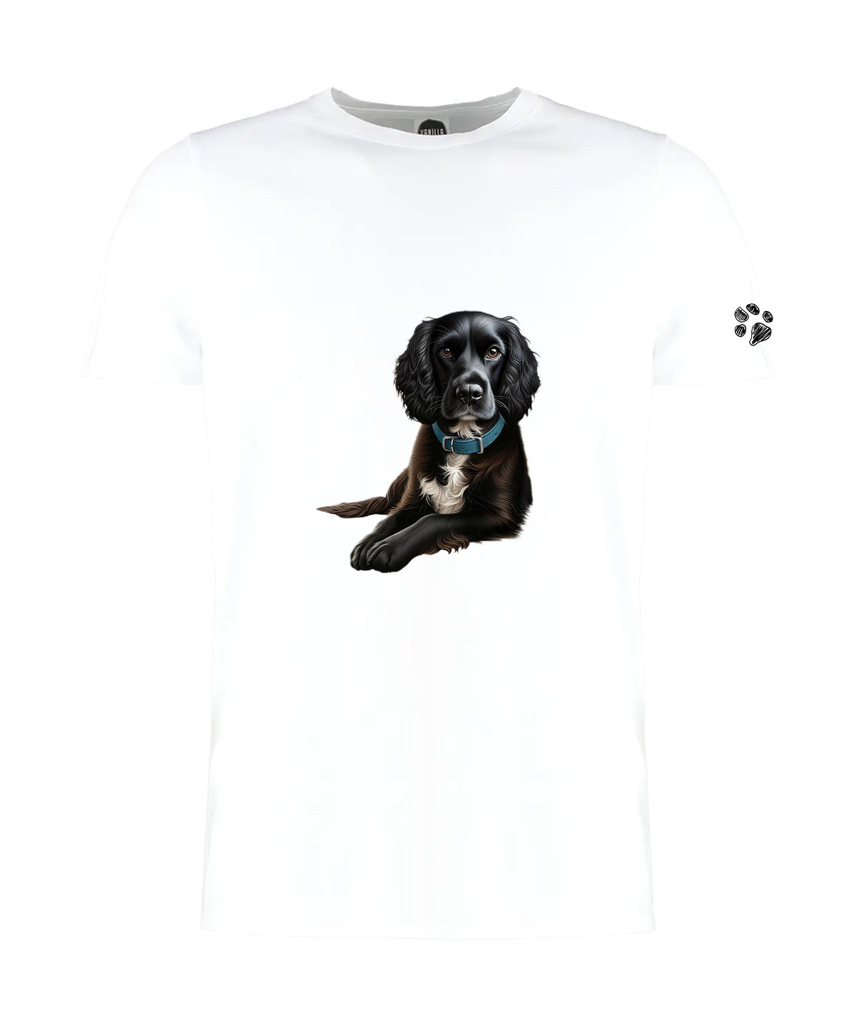 Custom-Made Pet Portrait T-Shirt — A4 Front + Paw Sleeve image 1
