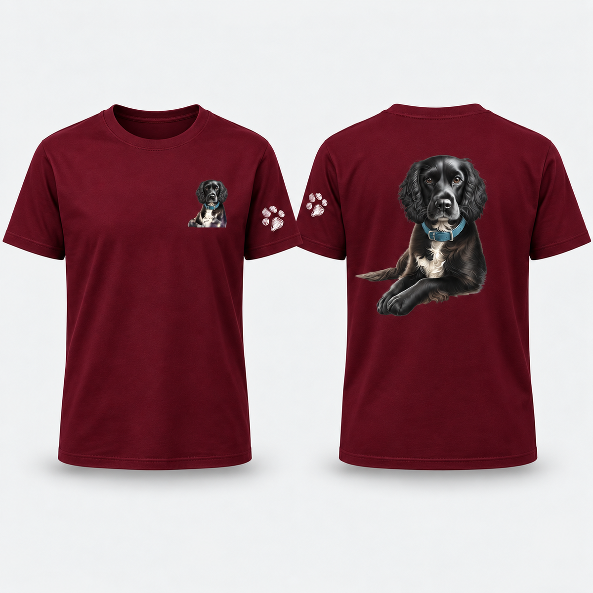 PET PORTRAIT Tshirt A4 Image (Back) AND Lapel