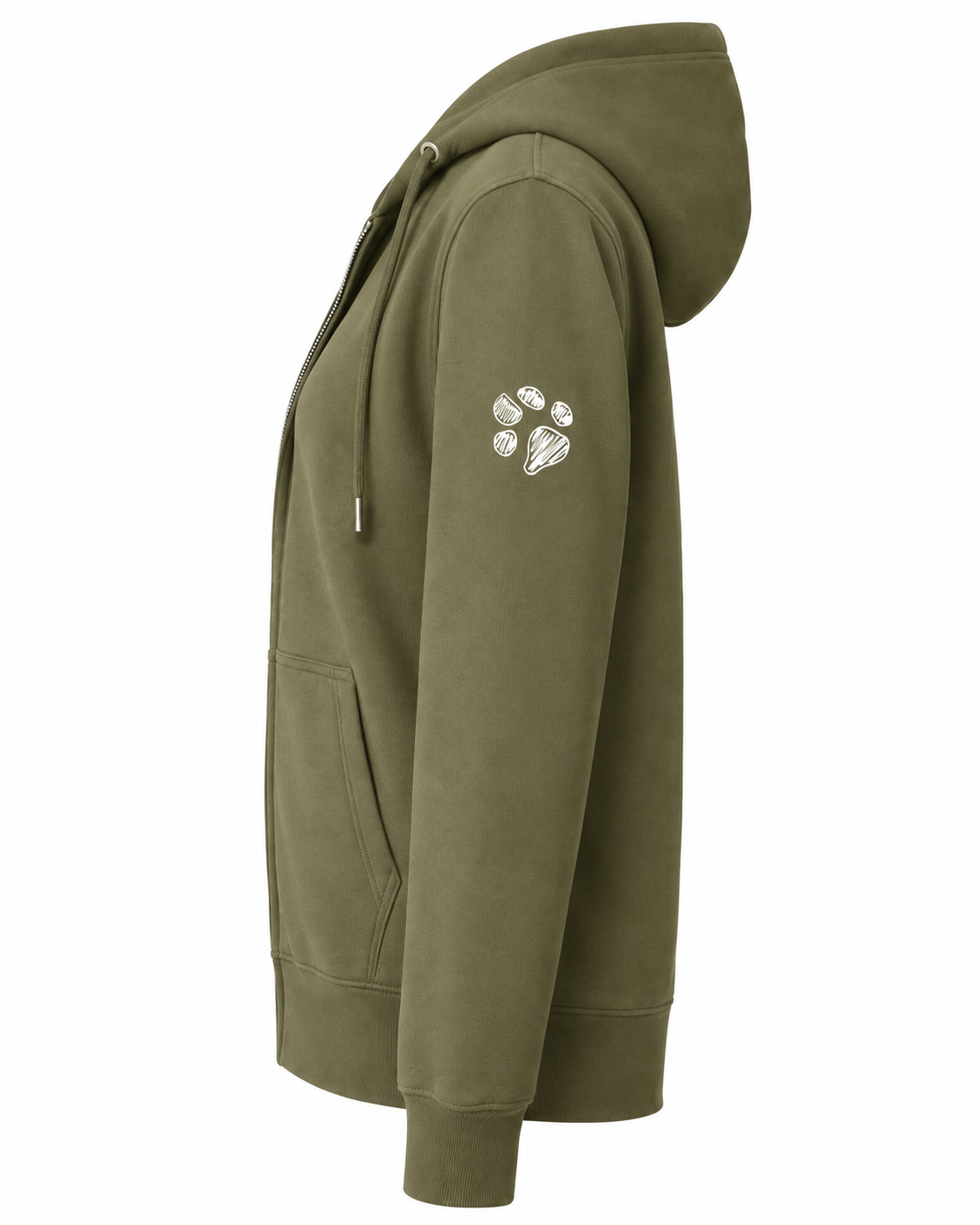 Ready To Wear WALKING THE DOG Full-Zip Hoodie — Front & Back | Paw Print Option