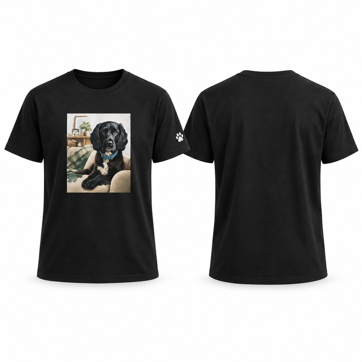 Custom-Made Pet Portrait T-Shirt — Back Portrait ONLY