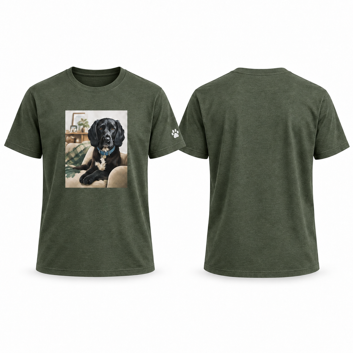 Custom-Made Pet Portrait T-Shirt — Back Portrait ONLY