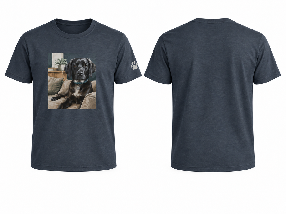 Custom-Made Pet Portrait T-Shirt — Back Portrait ONLY