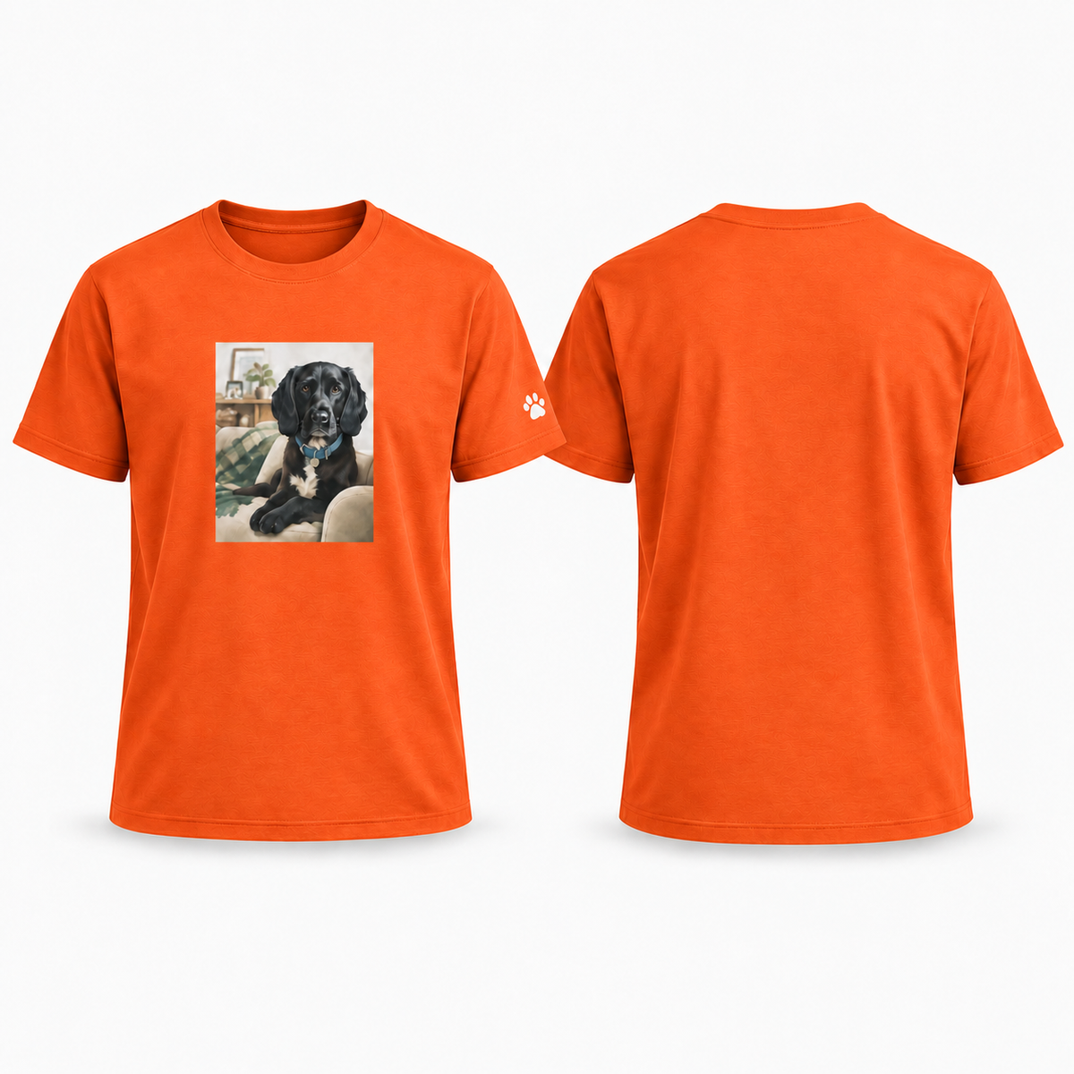 Custom-Made Pet Portrait T-Shirt — Back Portrait ONLY