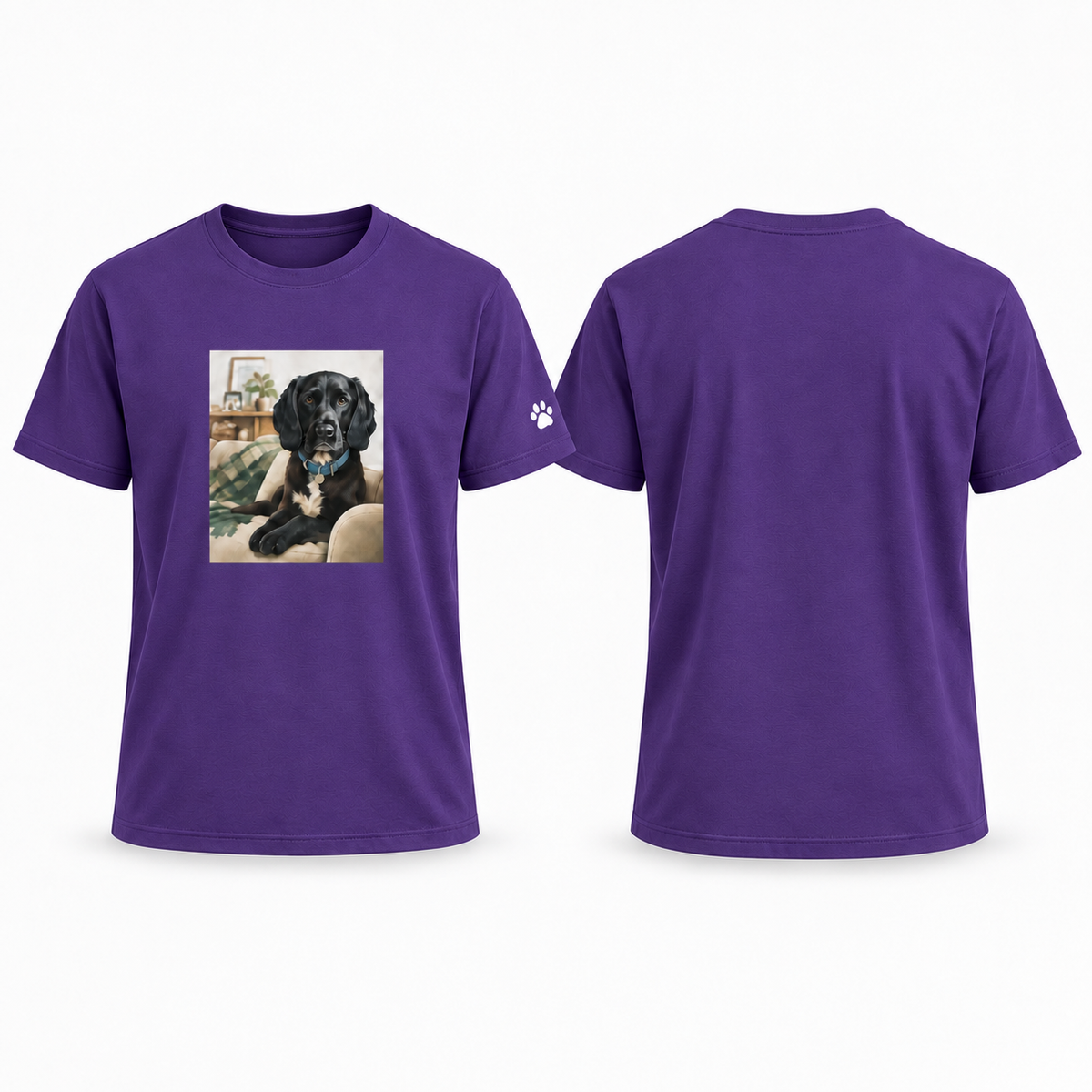 Custom-Made Pet Portrait T-Shirt — Back Portrait ONLY