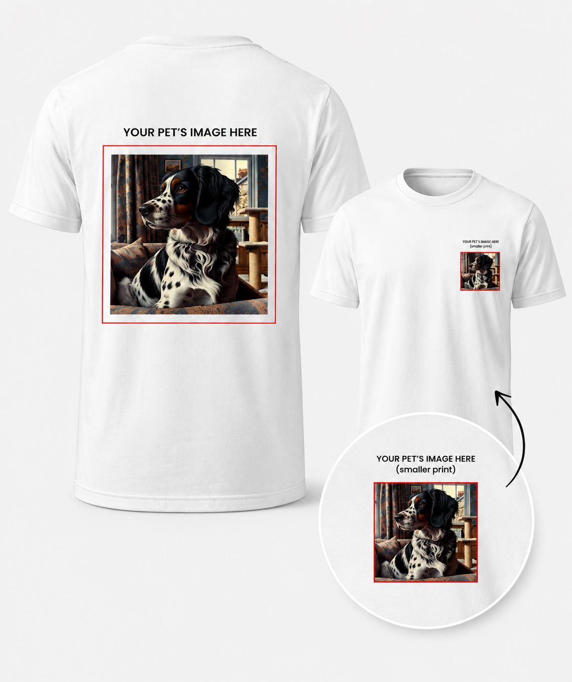 PET PORTRAIT Tshirt A4 Image (Back) AND Lapel image 2
