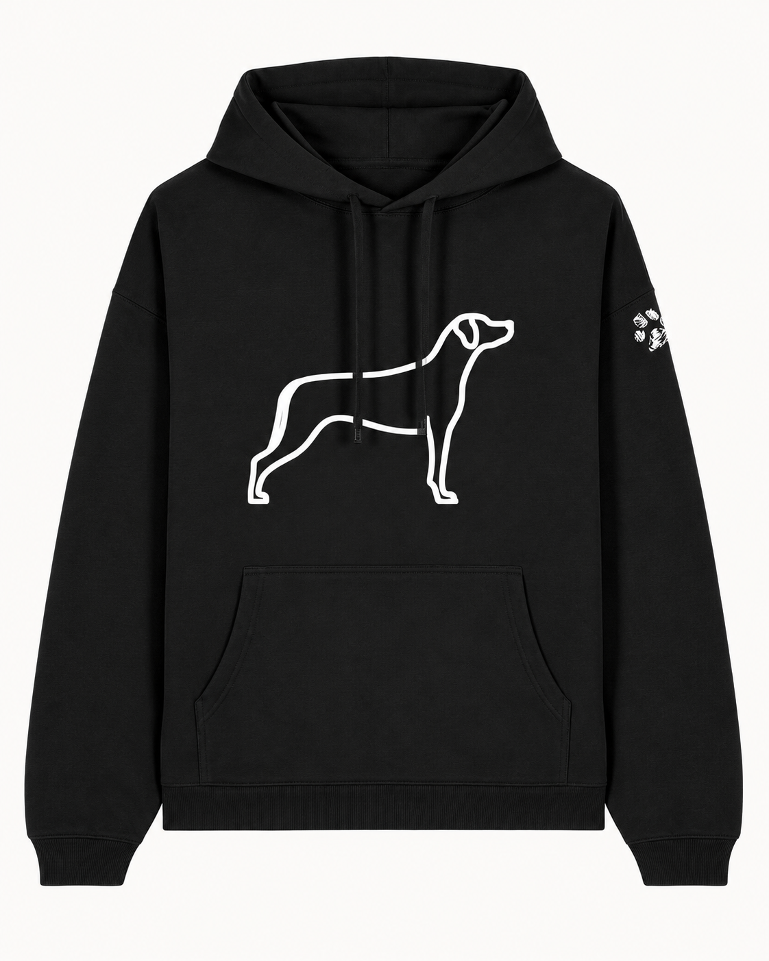 Custom-Made WALKING THE DOG Oversized Hoodie — Front & Back | Paw Print Option