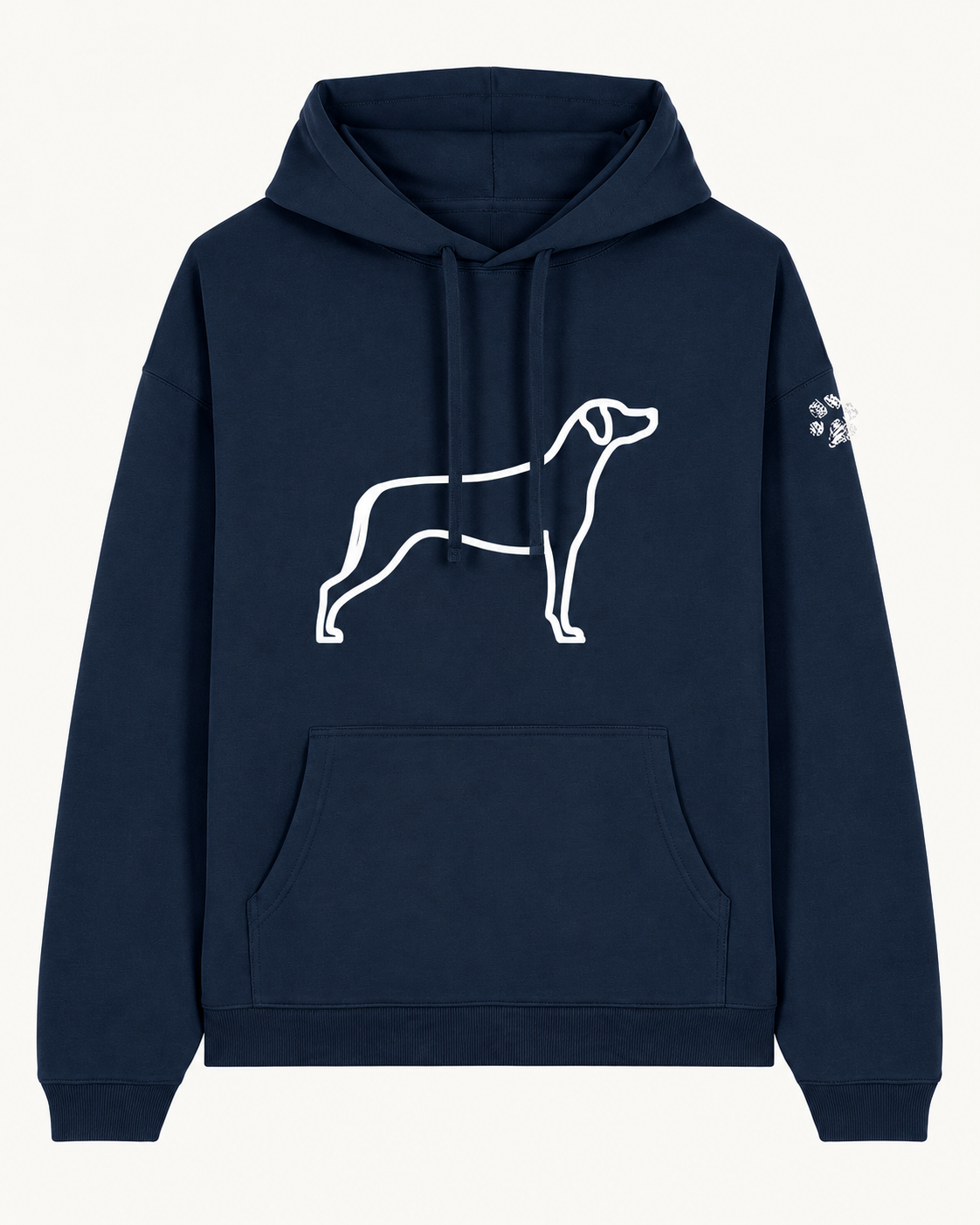 Custom-Made WALKING THE DOG Oversized Hoodie — Front & Back | Paw Print Option