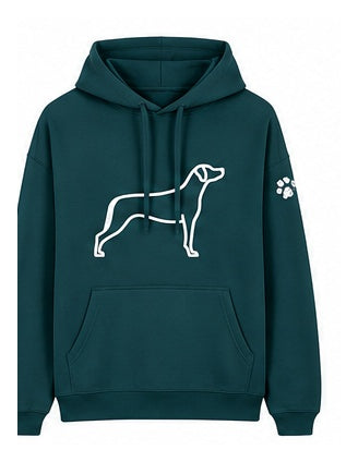 Custom-Made WALKING THE DOG Oversized Hoodie — Front & Back | Paw Print Option