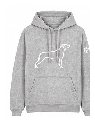 Custom-Made WALKING THE DOG Oversized Hoodie — Front & Back | Paw Print Option