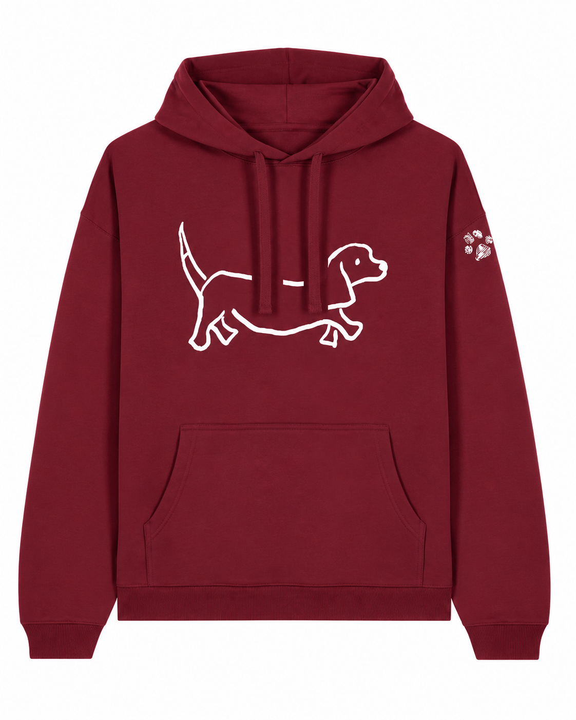 Ready To Wear WALKING THE DOG Oversized Hoodie — Front & Back | Paw Print Option