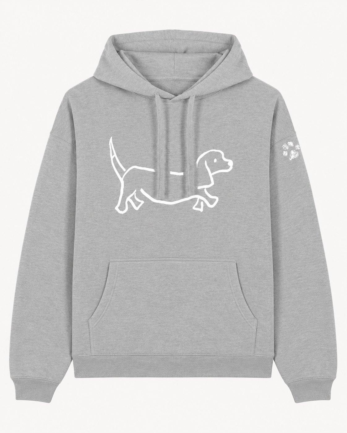 Ready To Wear WALKING THE DOG Oversized Hoodie — Front & Back | Paw Print Option